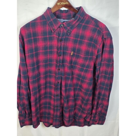 Chaps Other - Chaps 2XL Mens Red Plaid  Flannel Button Up Long Sleeve Shirt‎
